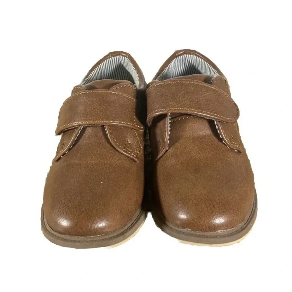 Children's Boys Size 9 Brown Strap Walking Wedge Oxford Tahari Dress Shoes